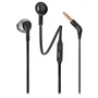 JBL Tune 205 Auriculares Intrauditivos con Micrófono, Cable Plano, Control Remoto, Jack 3.5mm, Negro, Pure Bass Sound - Ref: JBLT205BLKE